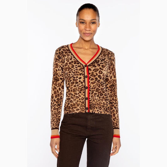 Tipped Leopard Cardigan