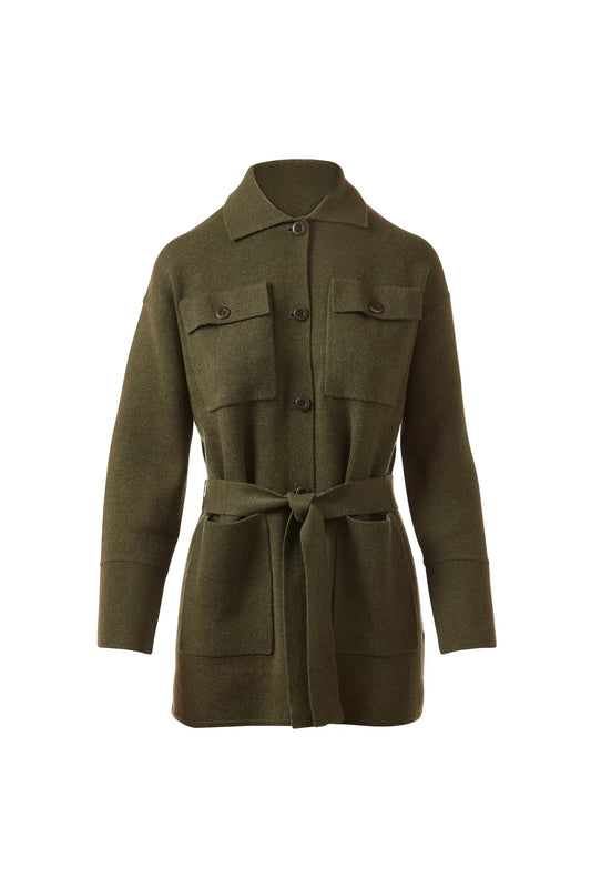 Doubleknit Shacket in Loden