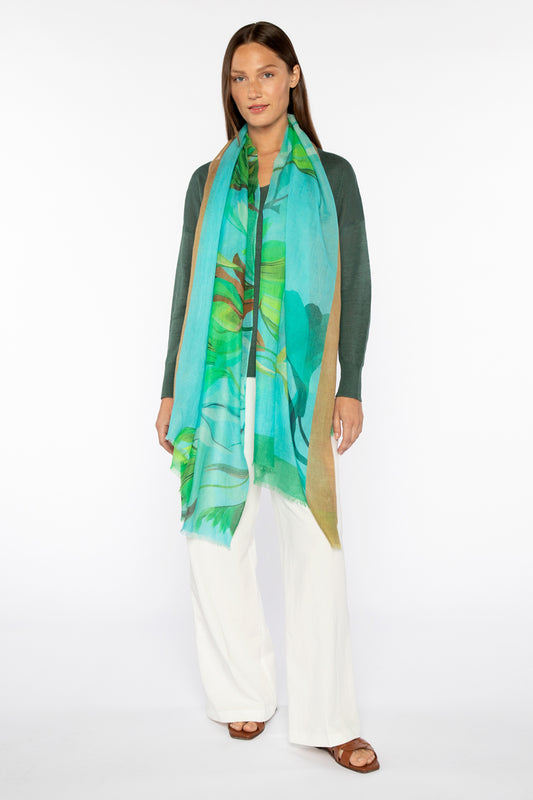 Acacia Print Scarf - Aquatic