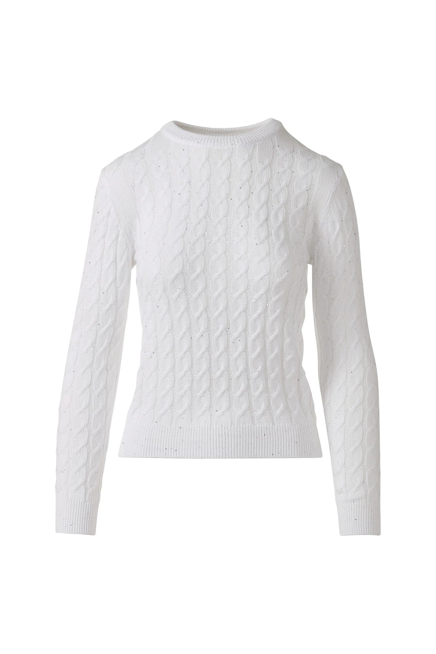 Featherweight Sequin Cable Crew