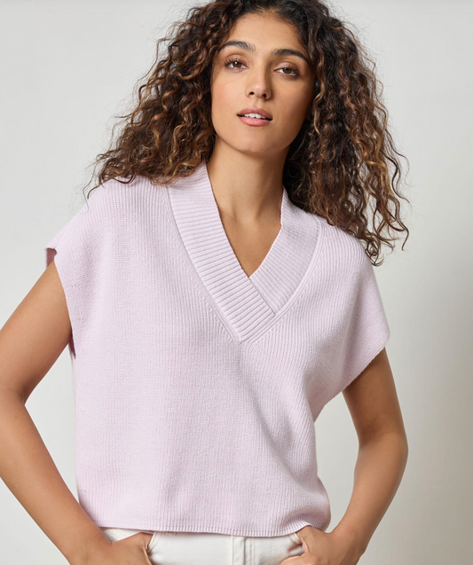 Wide Trim V-Neck Sweater - SALE