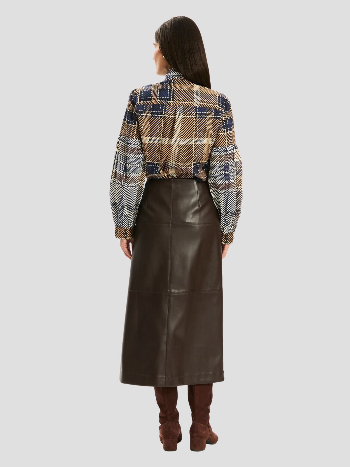 Georgia Plaid Tie Blouse