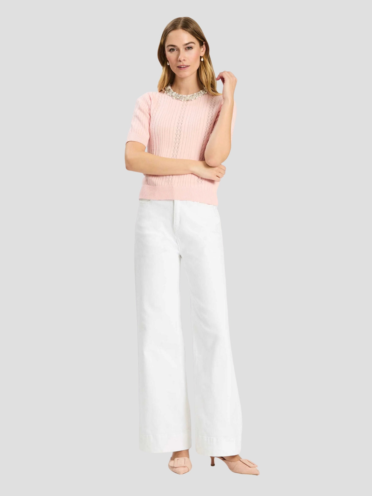 21301-Drew Embellished Pointelle Sweater