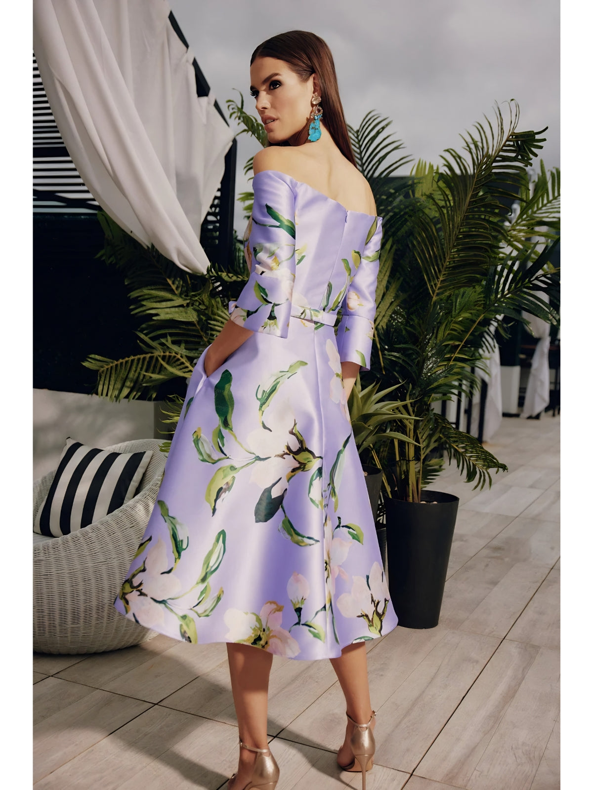 Off-the-Shoulder Floral Dress