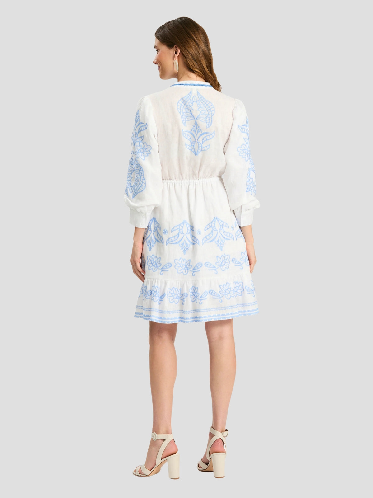 72312EE-Rona Linen Embroidered Dress