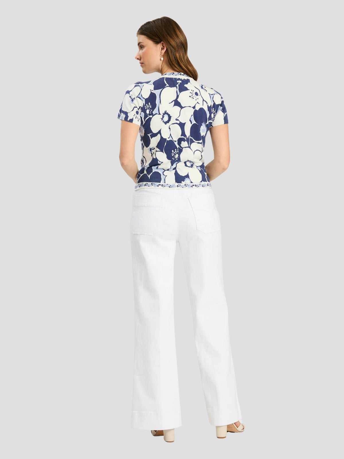 24103EE-Cindy Cerulean Floral Cardigan
