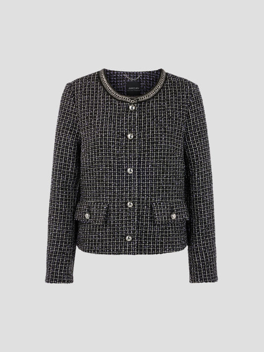 Marc Cain #B3114W21 Tweed Jacket with Chain Detail