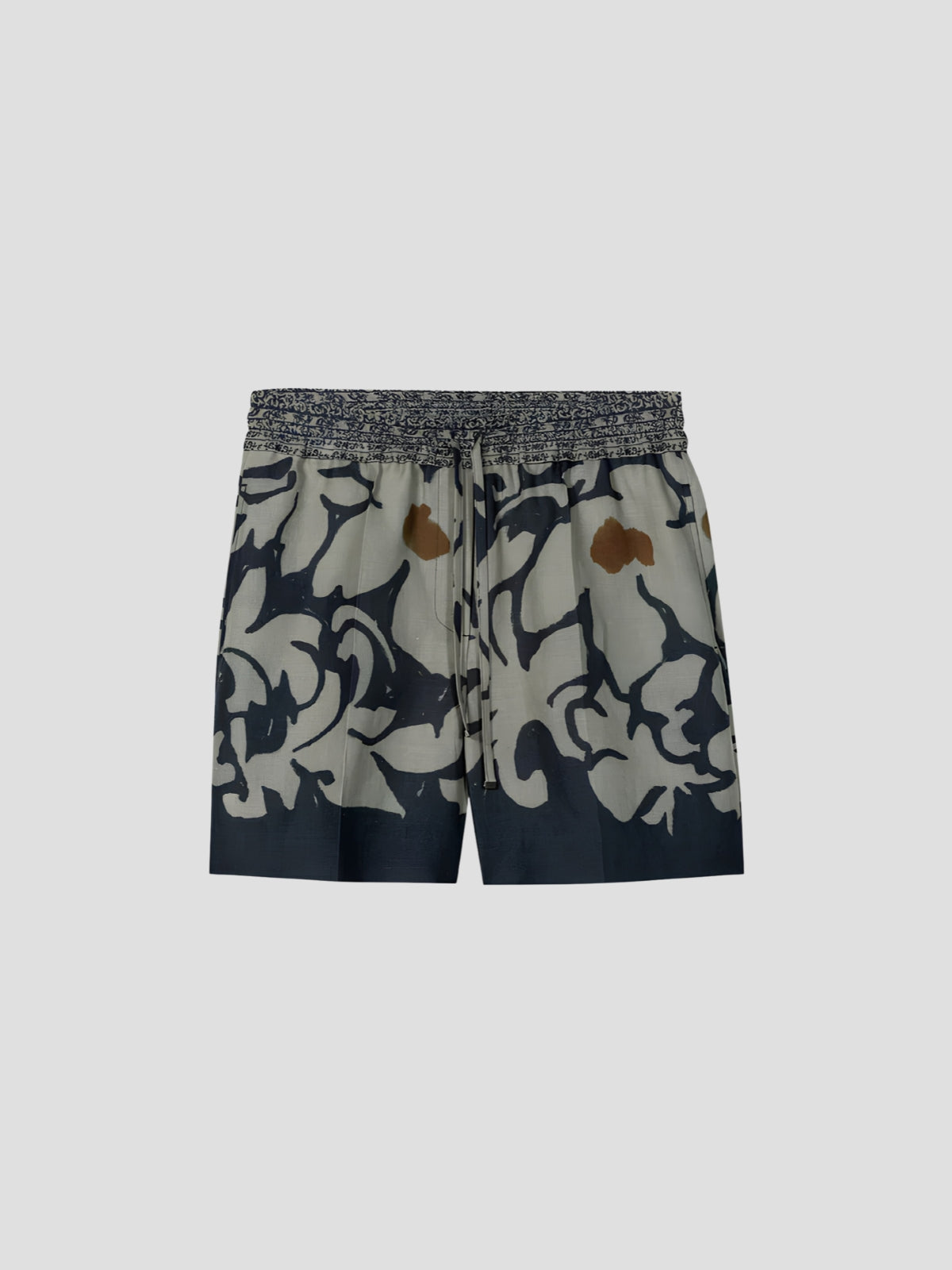Ramie Shorts with Flower Print
