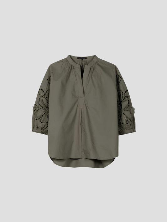 Blouse with Eyelet Embroidery