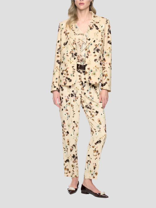Fitted floral print blazer