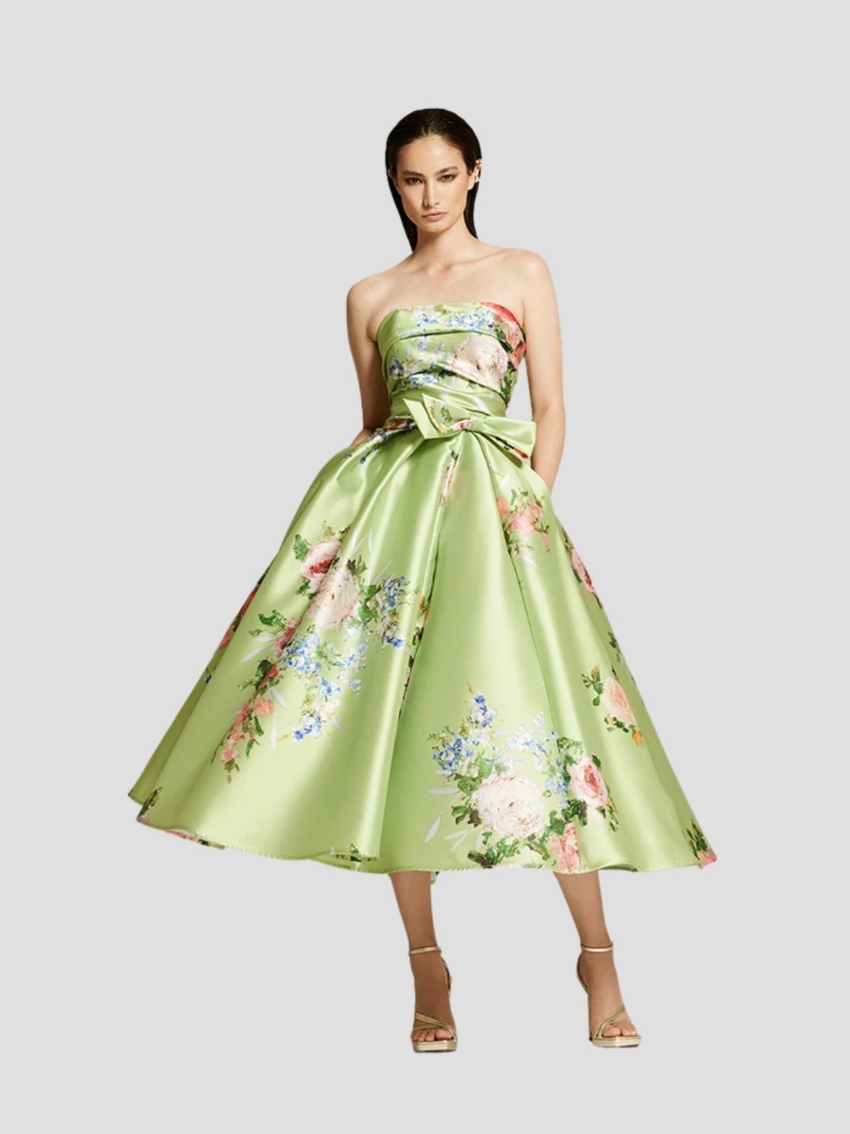 Green Floral Midi