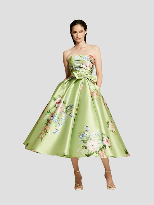 Green Floral Midi