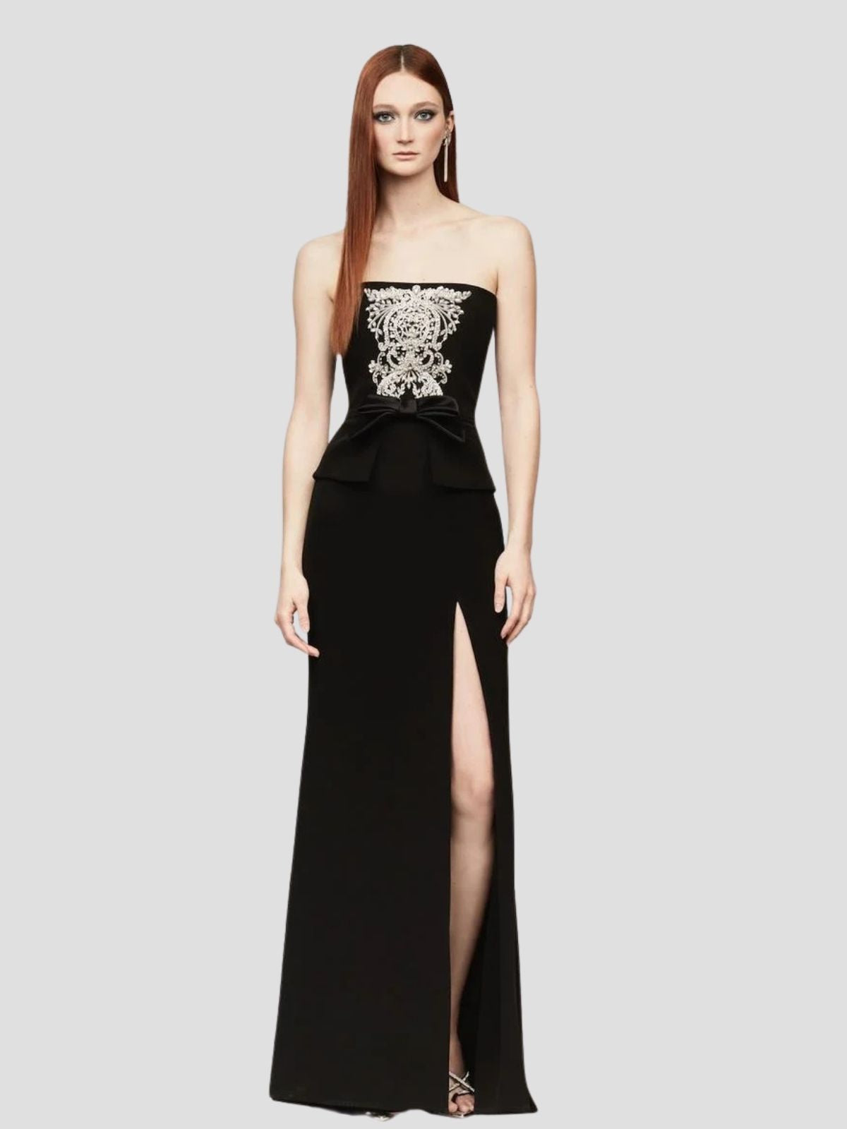 Black Strapless Gown