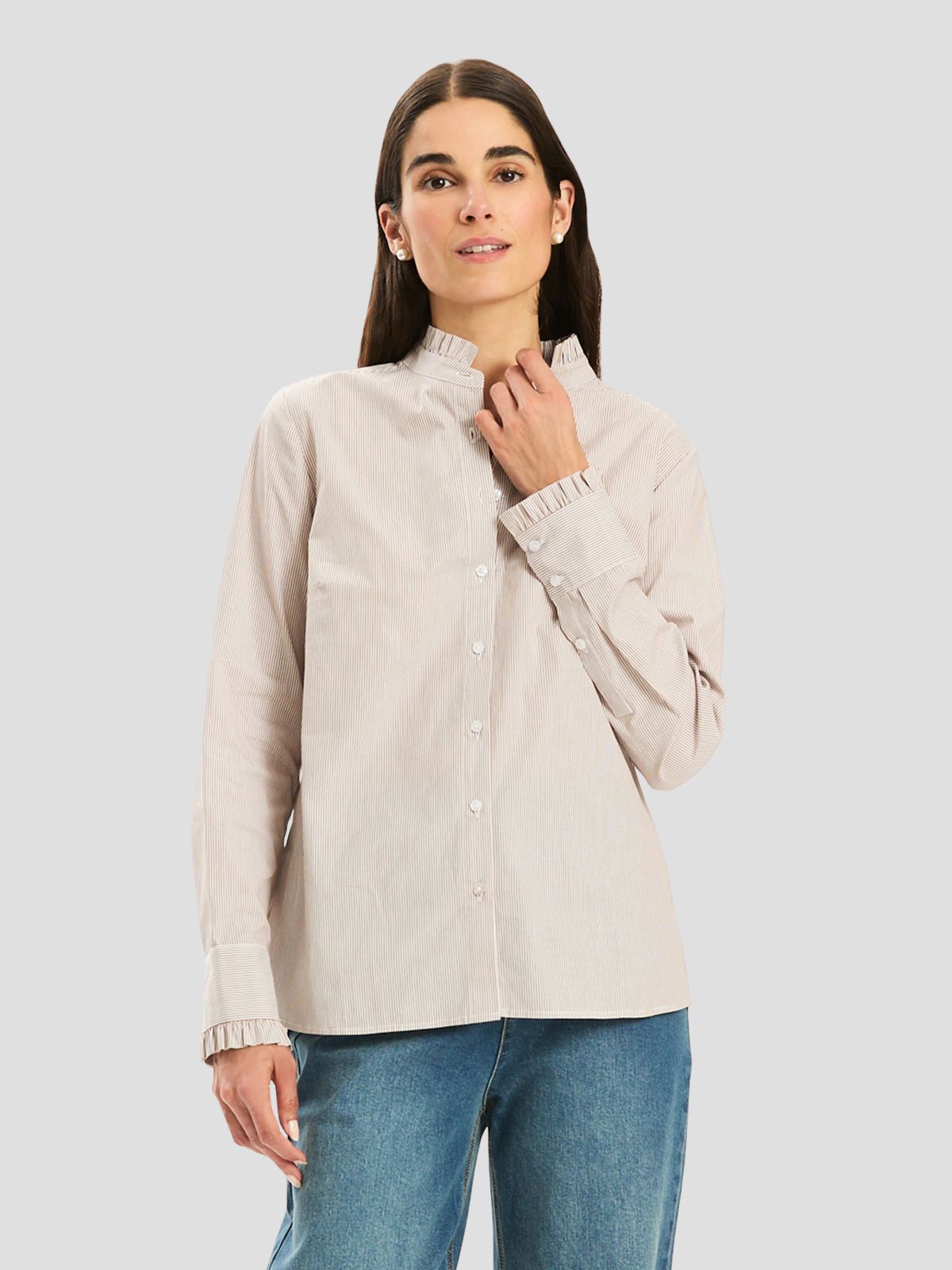 Peggy Ruffle Stripe Shirt