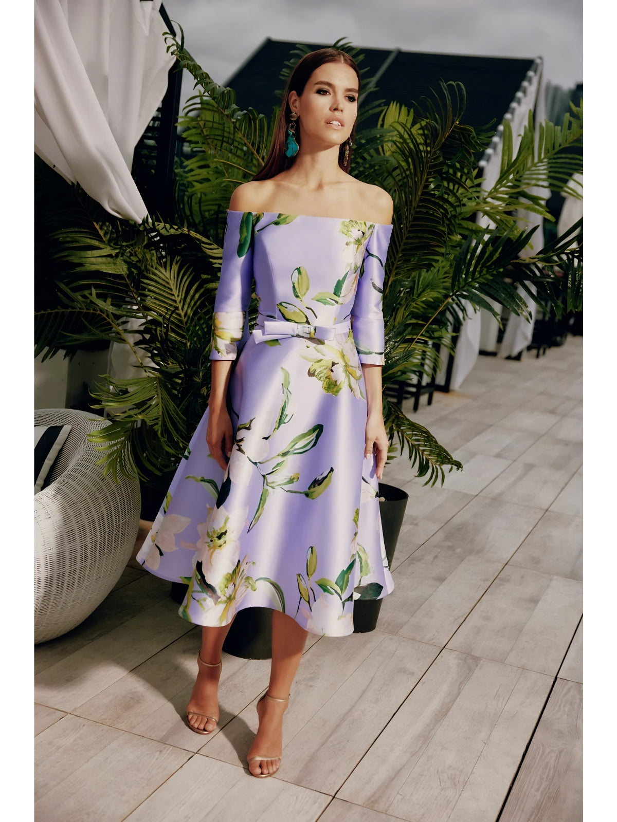 Off-the-Shoulder Floral Dress