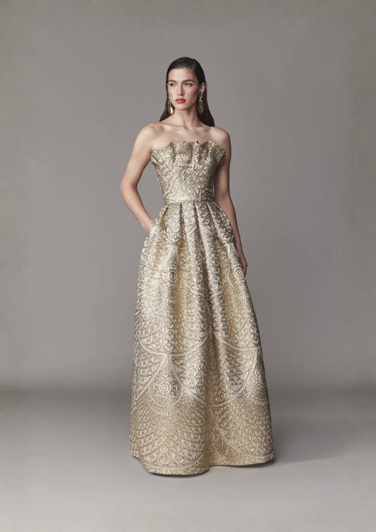 Gold Strapless Gown