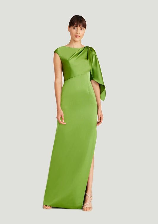 Tilly Satin Draped Column Gown