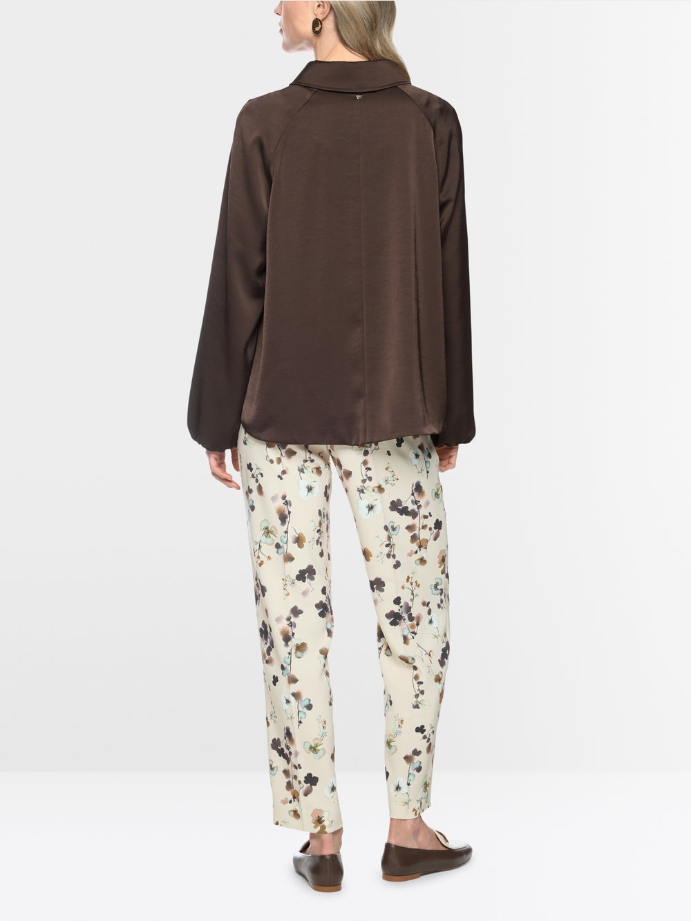 Marc Cain #BC3116W60 Flared Jacket in Shiny Material