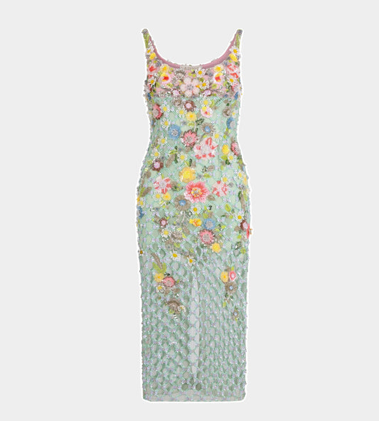 Aurora Misty Green Twilight Blossom Dress