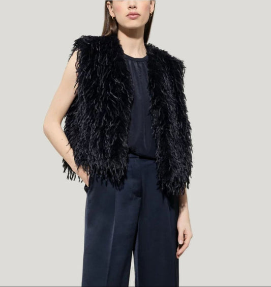 Vest in Feather Look