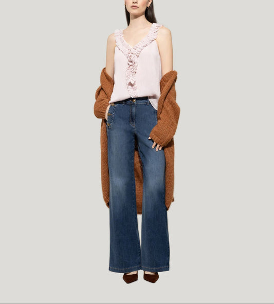 Flared Sailor Blue Denim